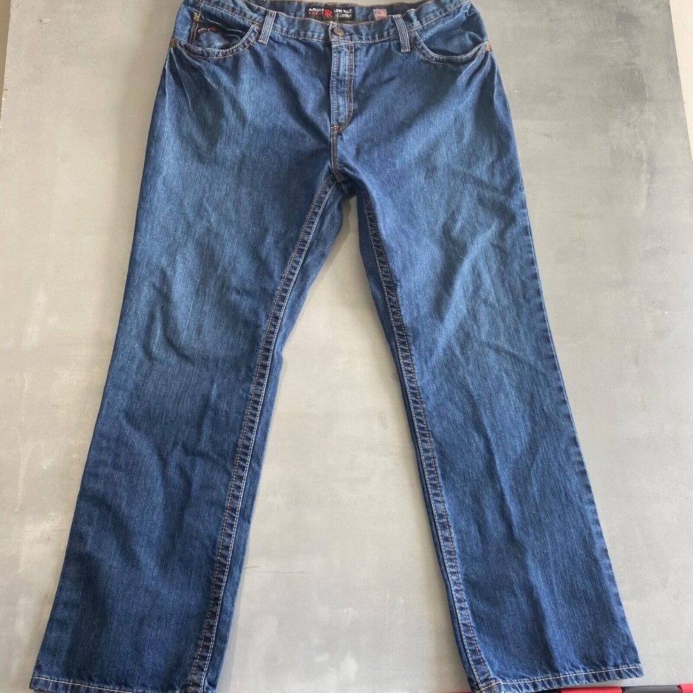 Ariat M4 FR Jeans Size 42 x 34 actual 42 x 33 Low rise  blue straight leg